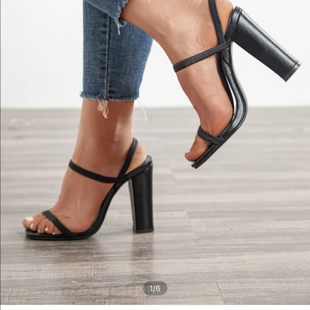 Chunky heel sling back sandals